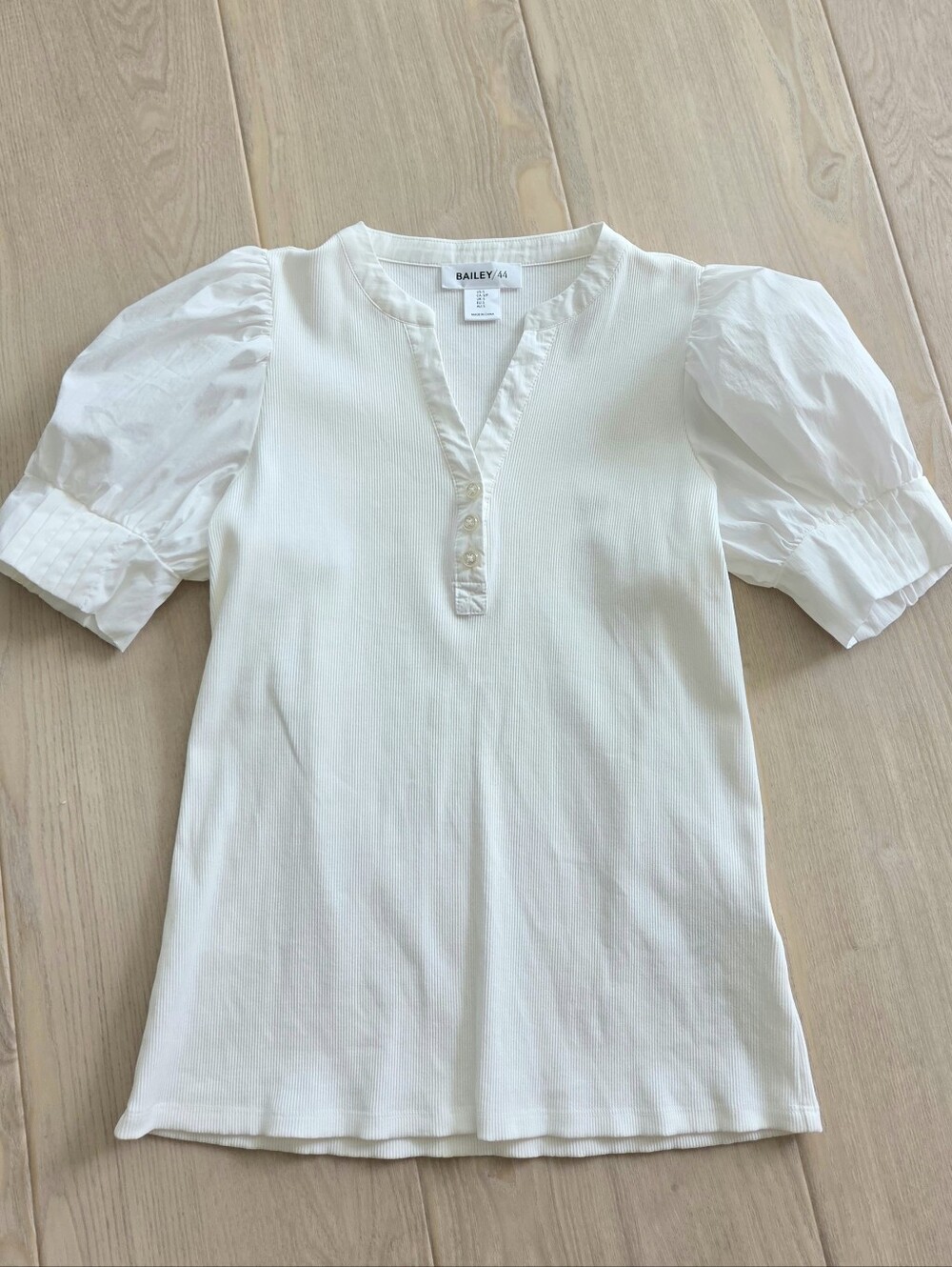 Bailey 44 White Puff Sleeve Henley